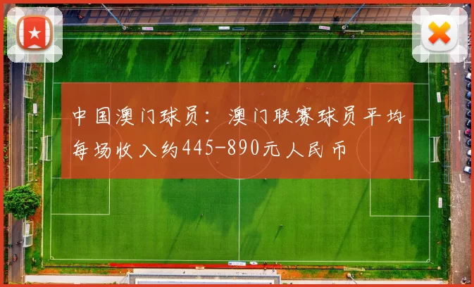 中国澳门球员：澳门联赛球员平均每场收入约445-890元人民币